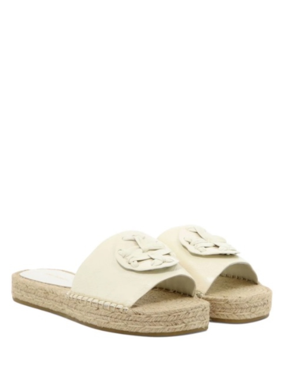 TORY BURCH Sandals NEW Double T Espadrille Slides Size 8 - Picture 4 of 8